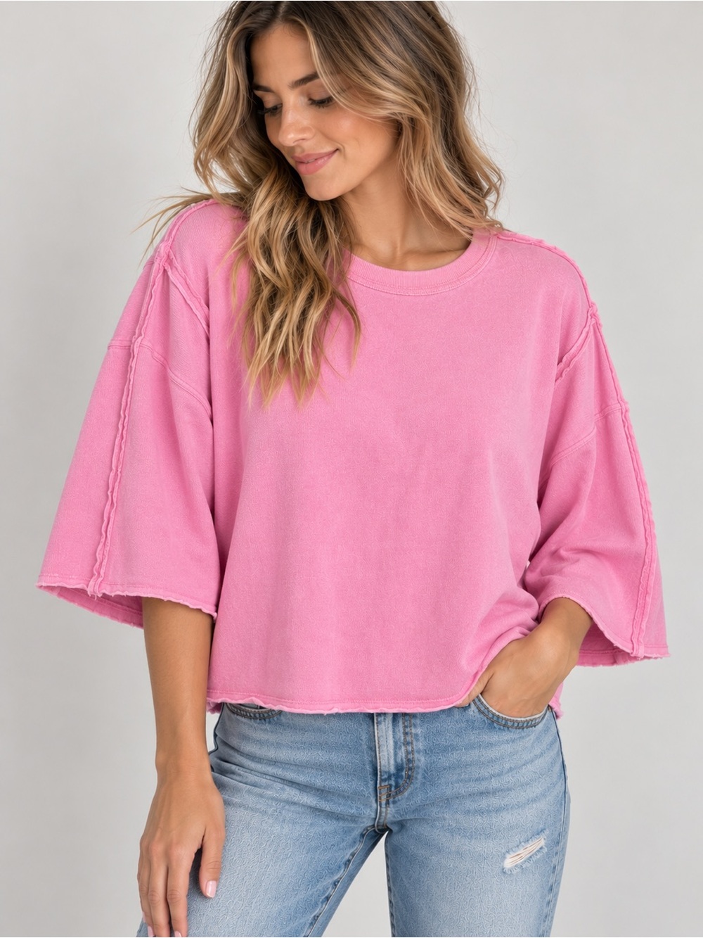 Peach Love California Relaxed Pink Short Sleeve Tee